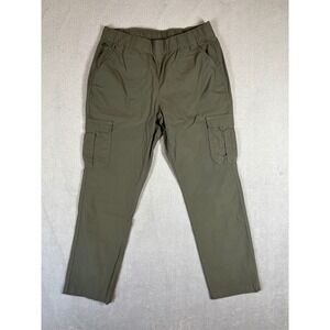 Eddie Bauer First Ascent‎ Women 4 Green Cargo Hiking Pants Ripstop Elastic Waist